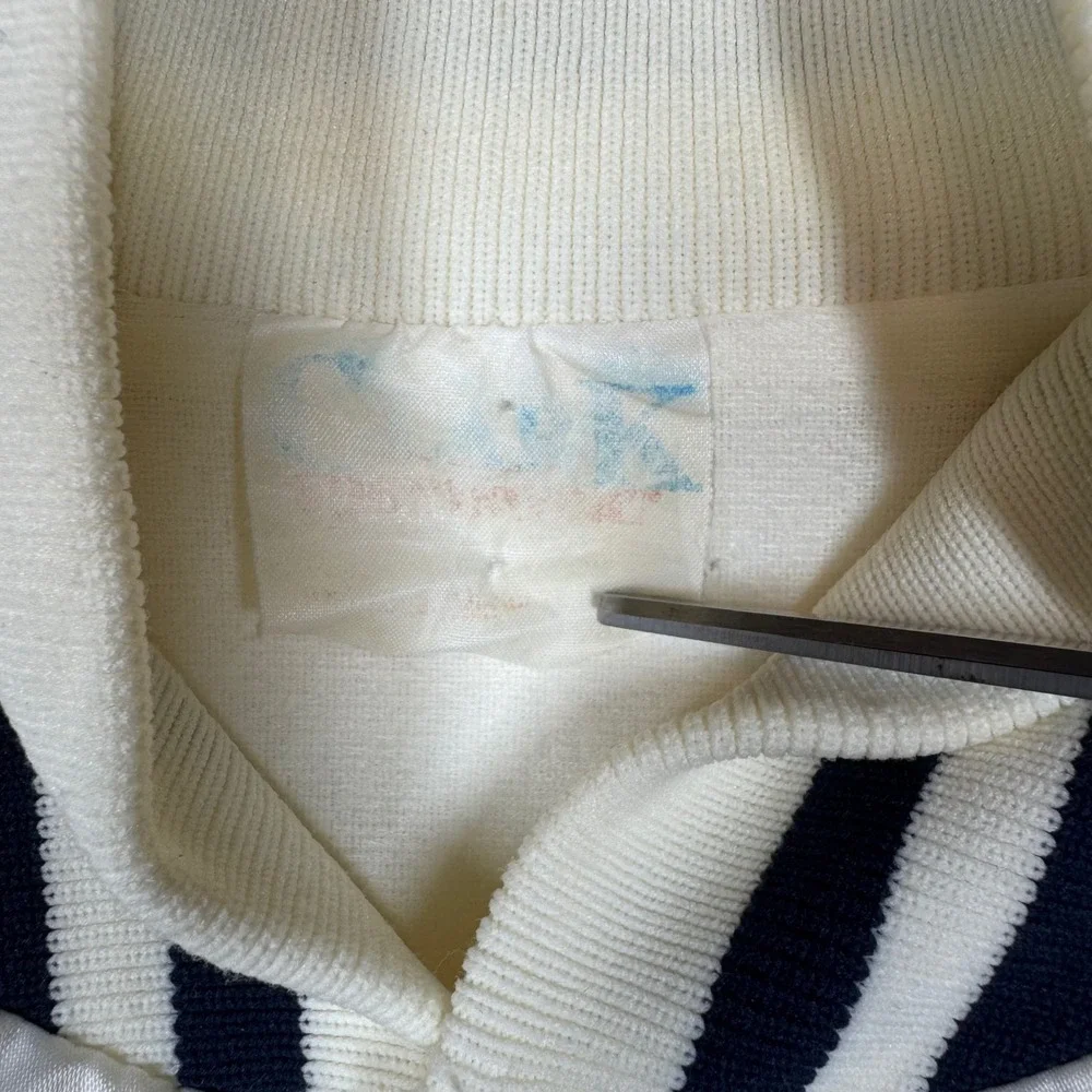 Vintage Daytona Nascar Racing Jacket Cream Satin Bomber Menswear Sz M/L‎